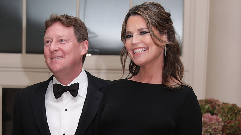 Savannah Guthrie and Michael Feldman smiling at the White House Correspondents Dinner