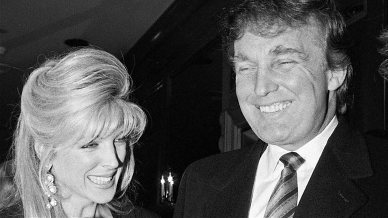 Marla Maples and Donald Trump laugh