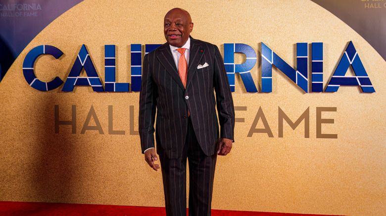 Willie J. Brown Jr. posing for a photo prior to his induction into the California Hall of Fame