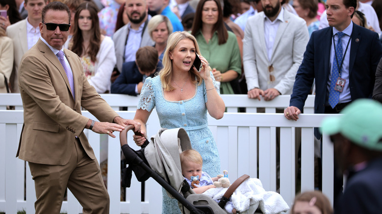 Karoline Leavitt with her husband and son at the White House Easter Egg Roll