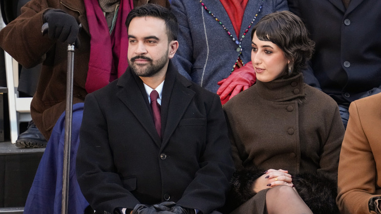 Zohran Mamdani and his wife Rama Duwaji attending his ceremonial inauguration mayor at City Hall