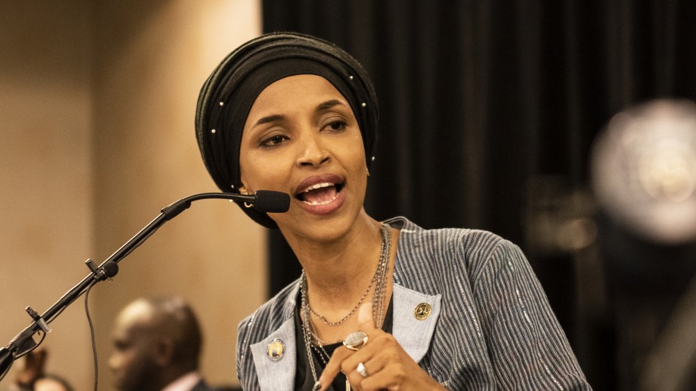 Ilhan Omar at an election night results party in 2018