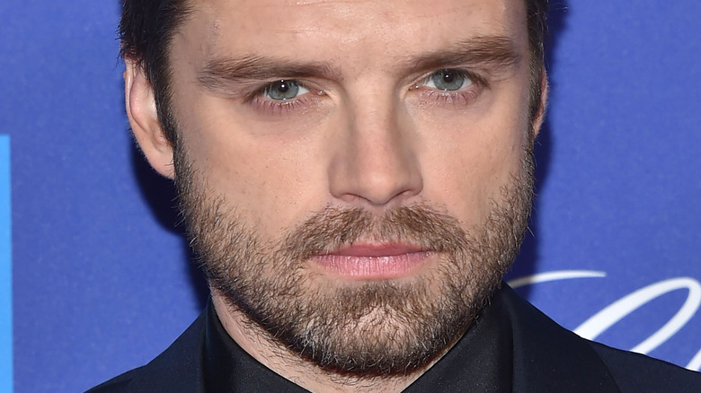 Sebastian Stan frowning red carpet