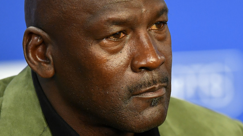 Michael Jordan with a serious face