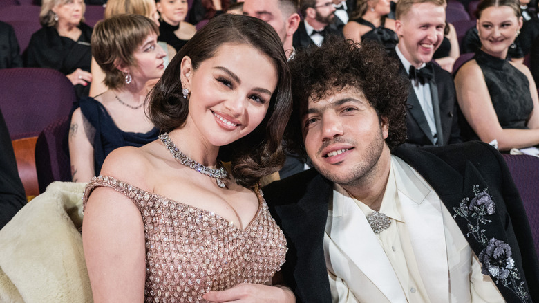 Selena Gomez and Benny Blanco smiling