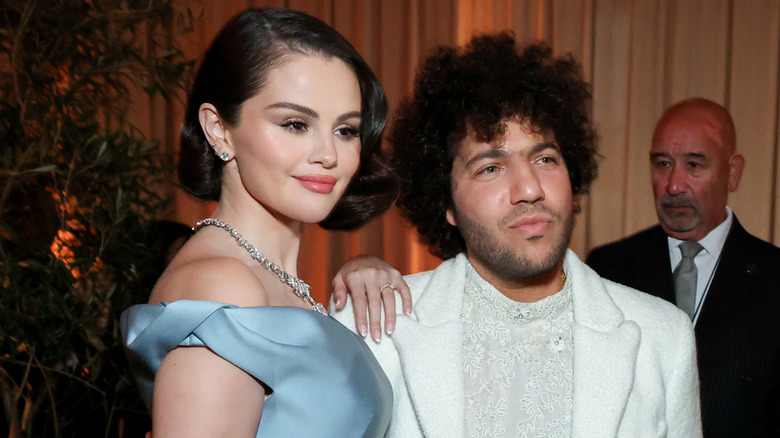 Selena Gomez and Benny Blanco posing