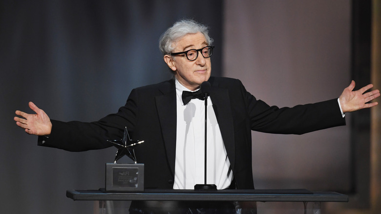 Woody Allen accepting award