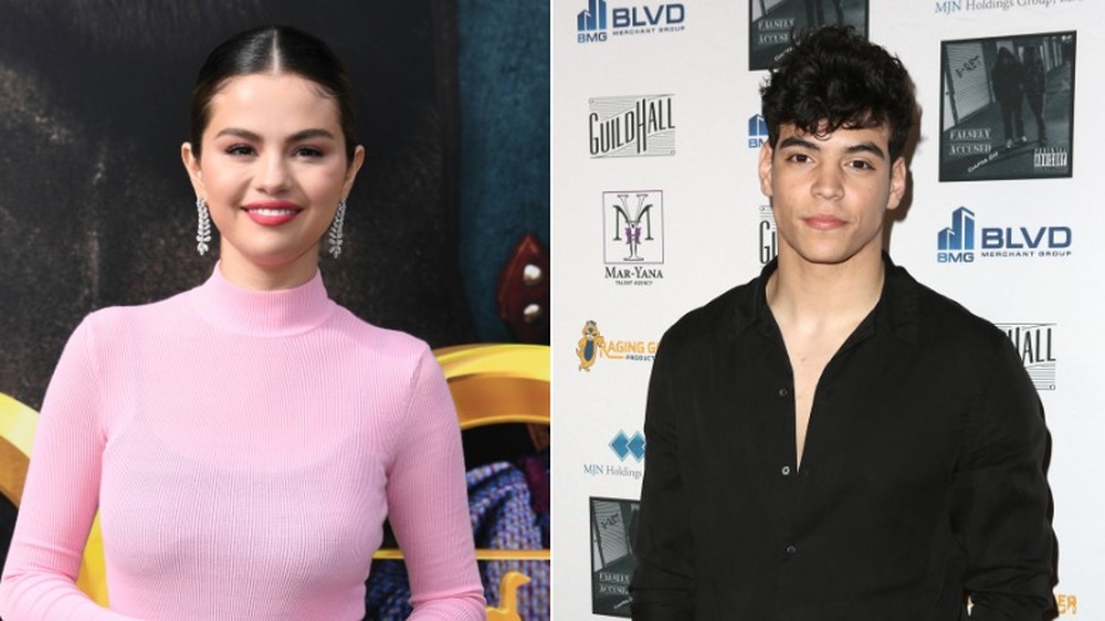 Selena Gomez and Aaron Dominguez split image