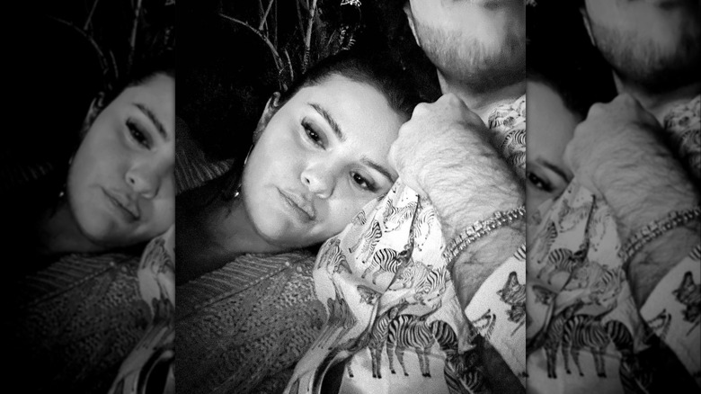 Selena Gomez and Benny Blanco snuggling
