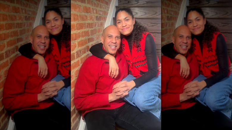 Alexis and Cory Booker celebrating Christmas
