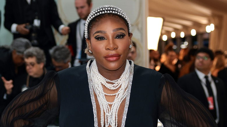 Serena Williams posting at Met gala