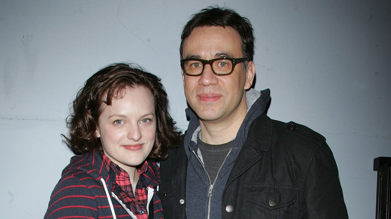 Elisabeth Moss and Fred Armisen at Beyond Funderdome Comedy Blowout