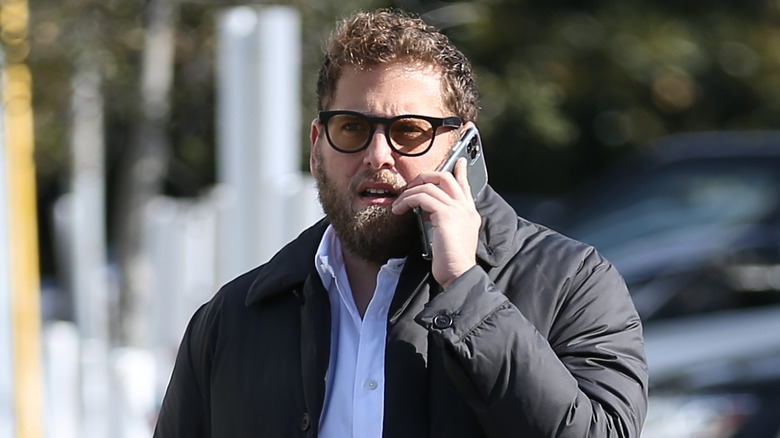 Jonah Hill on the phone