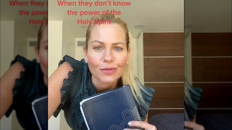 Candace Cameron Bure in TikTok video with Bible