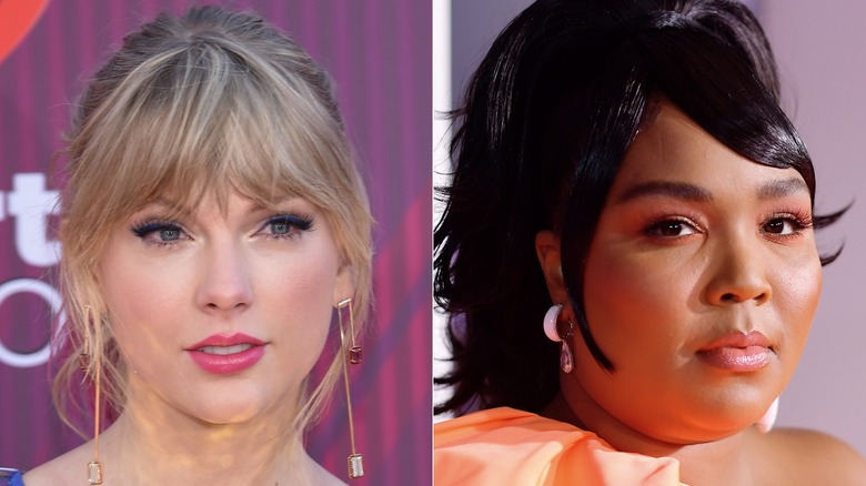 Taylor Swift, left, and Lizzo, right