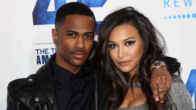 Big Sean with his arm around Naya Rivera