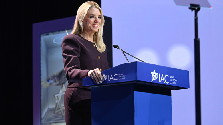 Pam Bondi speaking on stage.