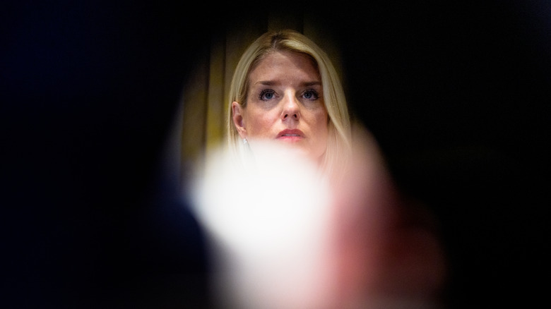 Pam Bondi in darkness