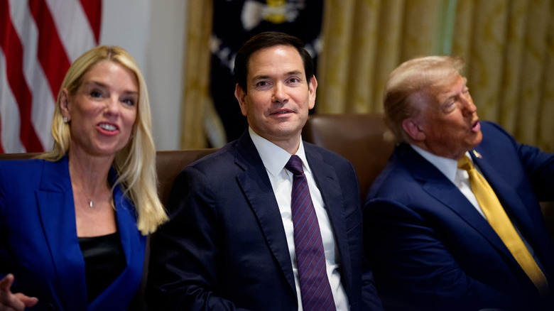 Pam Bondi, Marco Rubio, and Donald Trump