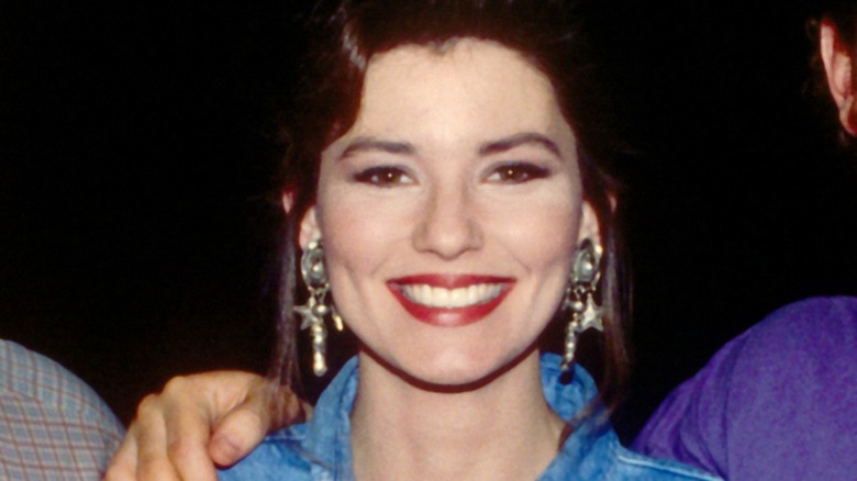 Shania Twain walking with Robert Lange