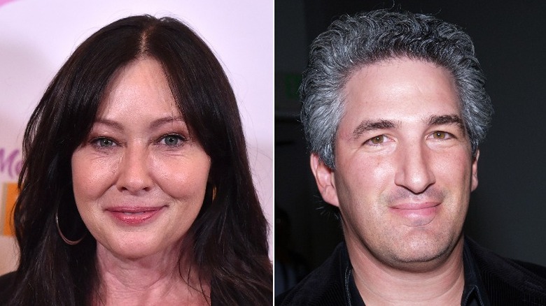 Shannen Doherty and Dean Factor smiling