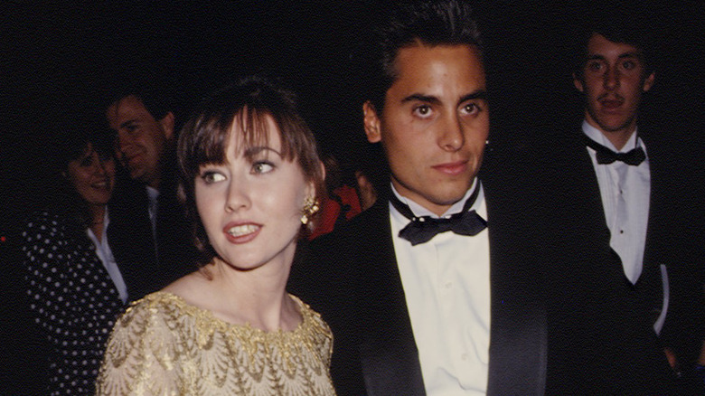 Shannen Doherty and Chris Foufas posing
