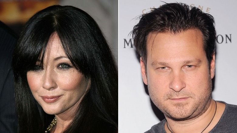 Shannen Doherty and Jason Pomeranc posing