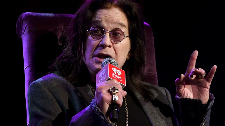 Ozzy Osbourne speaks onstage at iHeartRadio ICONS with Ozzy Osbourne: In Celebration of Ordinary Man
