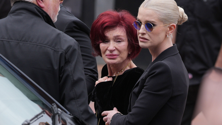 Sharon Osbourne crying at Ozzy Osbourne's funeral