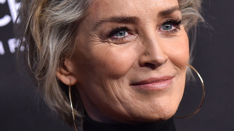 Sharon Stone smiling in 2019