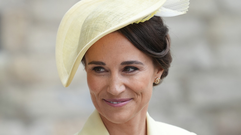 Pippa Middleton smiling at King Charles' coronation