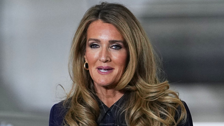 Kelly Loeffler speaking on stage.