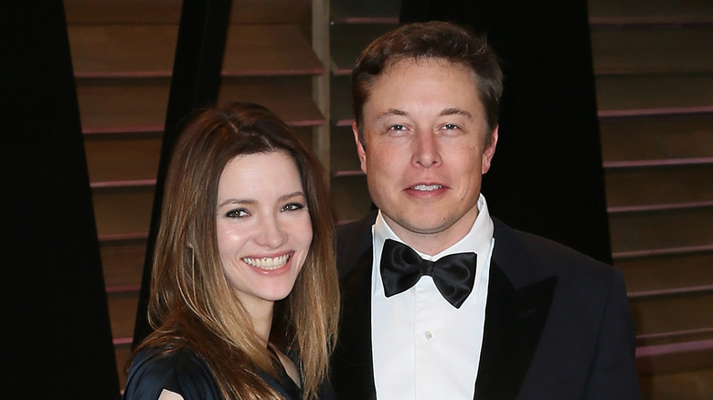 Elon Musk and Talulah Riley in formalwear