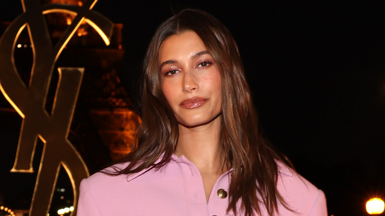 Hailey Bieber posing
