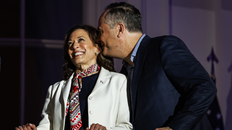 Kamala Harris and Doug Emhoff at a Fourth of July celebration