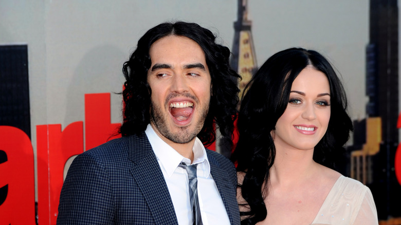 Katy Perry and Russell Brand on a red carpet