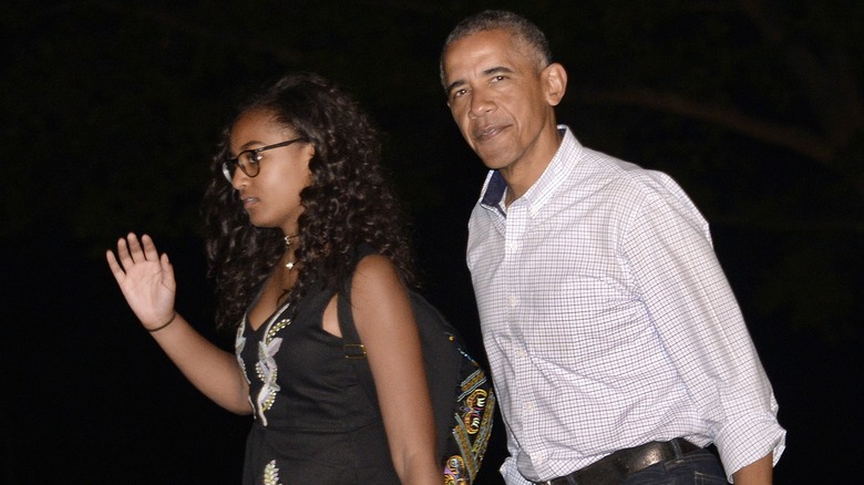 Sasha and Barack Obama
