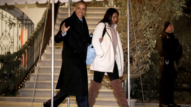 Barack and Sasha Obama