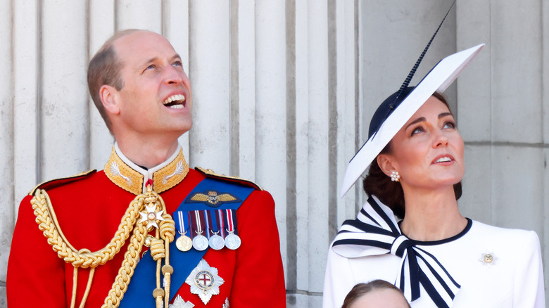 Prince William and Kate Middleton looking up