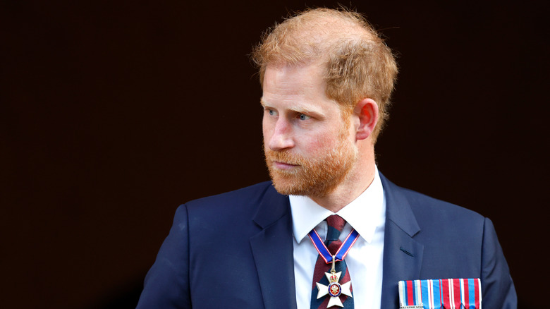 Prince Harry wearing a medal 