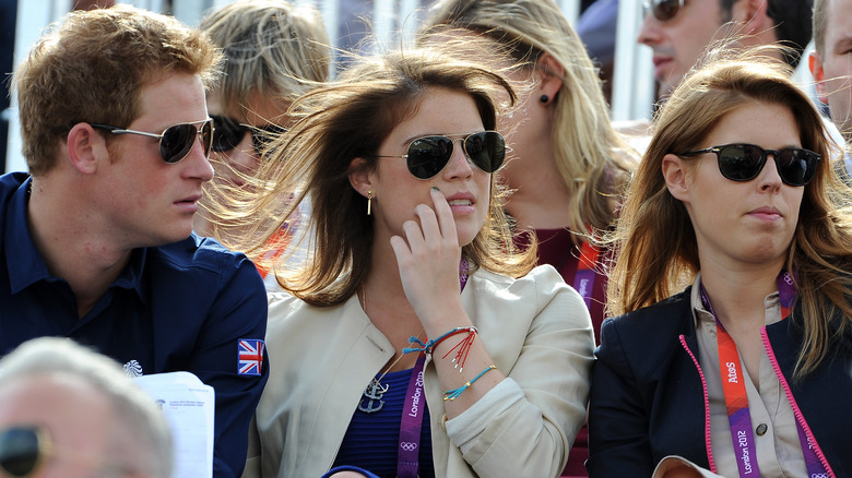 Prince Harry, Princess Beatrice, and Princess Eugenie