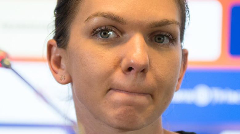 Simona Halep staring