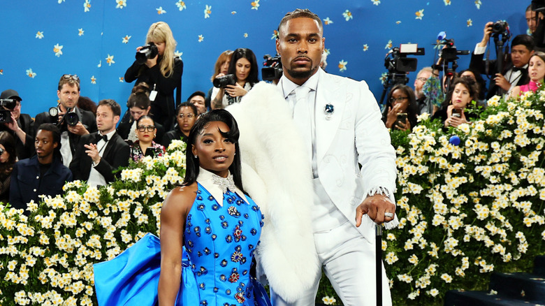 Simone Biles and Jonathan Owens at the 2025 Met Gala
