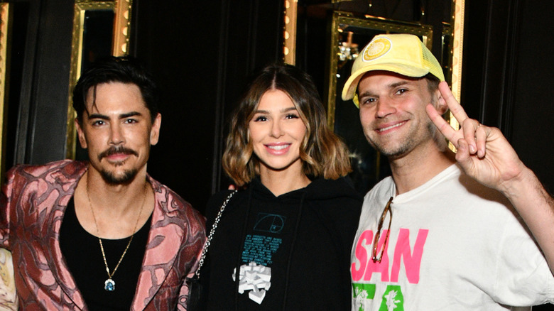 Tom Sandoval, Raquel Leviss, and Tom Schwartz smiling