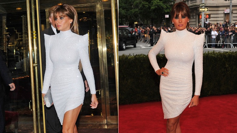 Melania Trump walking at Met Gala