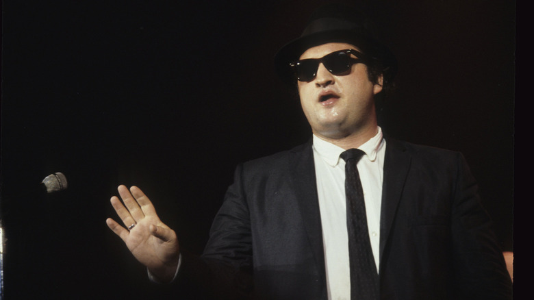 John Belushi aka Jake Blues of The Blues Brothers performs live at The Winterland Ballroom in 1978