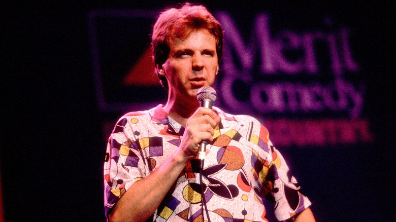 Close up of comedian Dana Carvey on stage