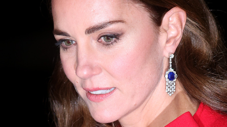 Kate Middleton looking down