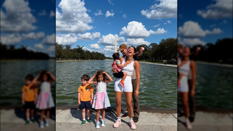 Katie Miller and her family laughing together in Washington, D.C.