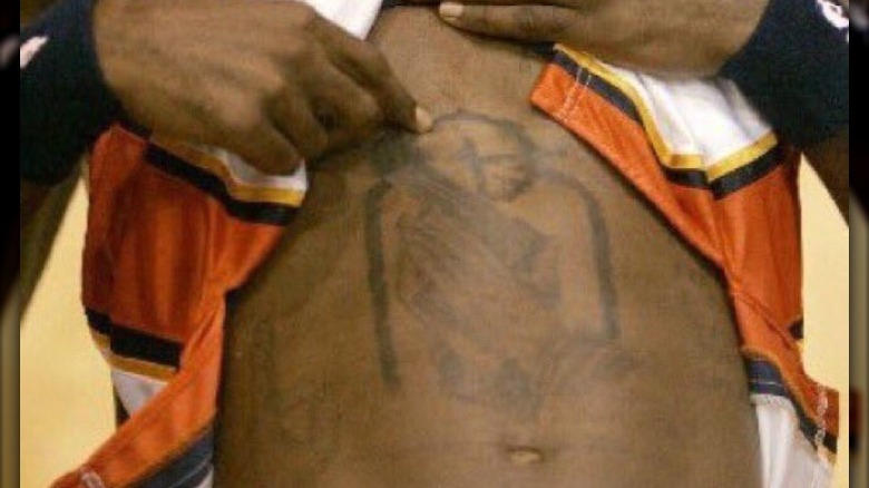 Stephen Jackson praying hands tattoo